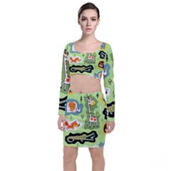 Seamless-pattern-with-wildlife-animals-cartoon Top And Skirt Sets by uniart180623