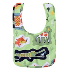 Seamless-pattern-with-wildlife-animals-cartoon Baby Bib by uniart180623