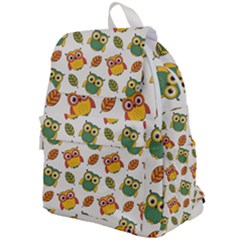 Background-with-owls-leaves-pattern Top Flap Backpack by uniart180623