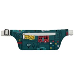 Seamless-pattern-hand-drawn-with-vehicles-buildings-road Active Waist Bag by uniart180623