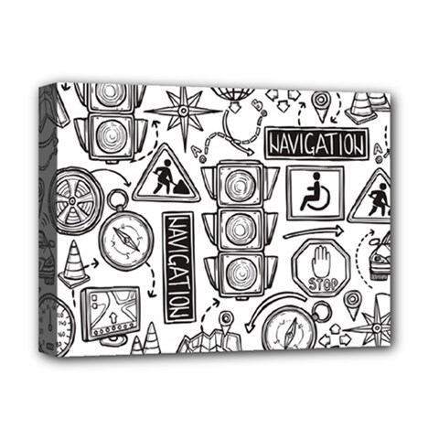 Navigation-seamless-pattern Deluxe Canvas 16  X 12  (stretched) 