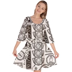 Navigation-seamless-pattern Velour Kimono Dress by uniart180623