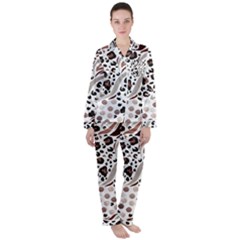 Mix-animal-skin-prints-seamless-pattern-vector Women s Long Sleeve Satin Pajamas Set	 by uniart180623