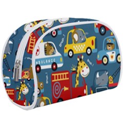 Seamless-pattern-vehicles-cartoon-with-funny-drivers Make Up Case (large)