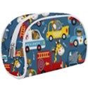 Seamless-pattern-vehicles-cartoon-with-funny-drivers Make Up Case (Large) View1
