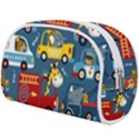 Seamless-pattern-vehicles-cartoon-with-funny-drivers Make Up Case (Large) View2