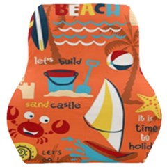 Seamless-pattern-vector-beach-holiday-theme-set Car Seat Back Cushion  by uniart180623