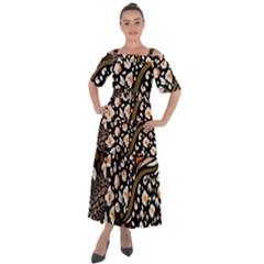 Trendy-mix-animal-skin-prints Shoulder Straps Boho Maxi Dress 