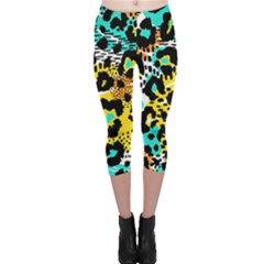 Seamless-leopard-wild-pattern-animal-print Capri Leggings 