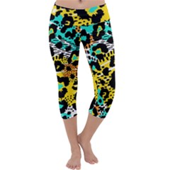 Seamless-leopard-wild-pattern-animal-print Capri Yoga Leggings