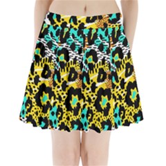 Seamless-leopard-wild-pattern-animal-print Pleated Mini Skirt