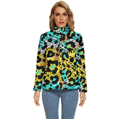 Seamless-leopard-wild-pattern-animal-print Women s Puffer Bubble Jacket Coat