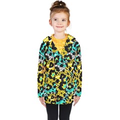 Seamless-leopard-wild-pattern-animal-print Kids  Double Breasted Button Coat by uniart180623