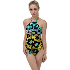 Seamless-leopard-wild-pattern-animal-print Go with the Flow One Piece Swimsuit