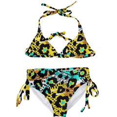 Seamless-leopard-wild-pattern-animal-print Kids  Classic Bikini Set