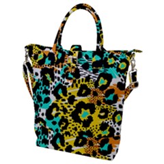 Seamless-leopard-wild-pattern-animal-print Buckle Top Tote Bag