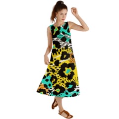 Seamless-leopard-wild-pattern-animal-print Summer Maxi Dress
