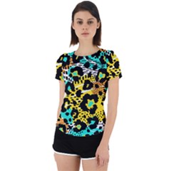 Seamless-leopard-wild-pattern-animal-print Back Cut Out Sport Tee