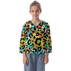 Seamless-leopard-wild-pattern-animal-print Kids  Sailor Shirt
