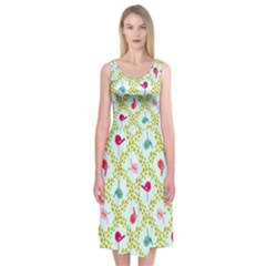 Birds-pattern-background Midi Sleeveless Dress