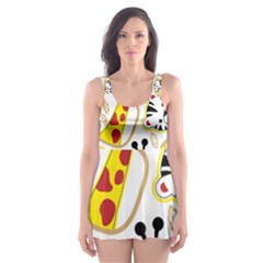 Vector-seamless-pattern-nice-animals-cartoon Skater Dress Swimsuit