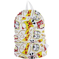 Vector-seamless-pattern-nice-animals-cartoon Foldable Lightweight Backpack by uniart180623
