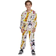 Vector-seamless-pattern-nice-animals-cartoon Kids  Sweatshirt Set by uniart180623