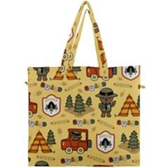 Seamless-pattern-funny-ranger-cartoon Canvas Travel Bag by uniart180623