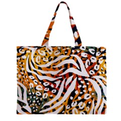 Abstract-geometric-seamless-pattern-with-animal-print Zipper Mini Tote Bag by uniart180623