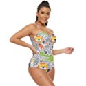 Seamless-pattern-with-wildlife-cartoon Retro Full Coverage Swimsuit View3