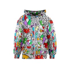 Graffiti-characters-seamless-pattern Kids  Zipper Hoodie by uniart180623