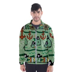 Seamless-pattern-fishes-pirates-cartoon Men s Windbreaker by uniart180623