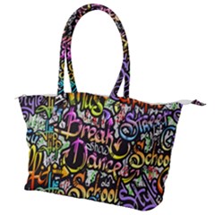 Graffiti-word-seamless-pattern Canvas Shoulder Bag by uniart180623