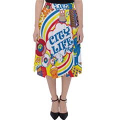 Colorful-city-life-horizontal-seamless-pattern-urban-city Classic Midi Skirt