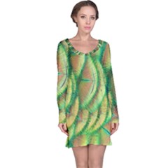 Beautiful-peacock Long Sleeve Nightdress