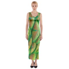 Beautiful-peacock Fitted Maxi Dress