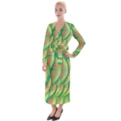 Beautiful-peacock Velvet Maxi Wrap Dress