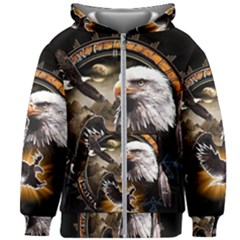 Eagle Dreamcatcher Art Bird Native American Kids  Zipper Hoodie Without Drawstring by uniart180623