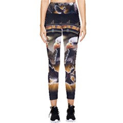 Eagle Dreamcatcher Art Bird Native American Pocket Leggings  by uniart180623