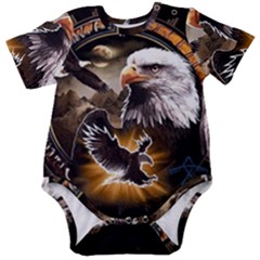 Eagle Dreamcatcher Art Bird Native American Baby Short Sleeve Bodysuit by uniart180623