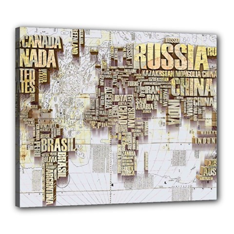 3d Typography World Map Canvas 24  X 20  (stretched) by uniart180623