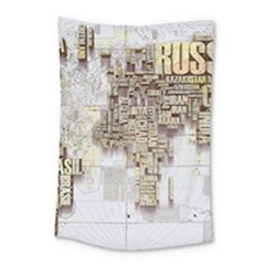 3d Typography World Map Small Tapestry by uniart180623