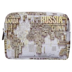 3d Typography World Map Make Up Pouch (medium) by uniart180623