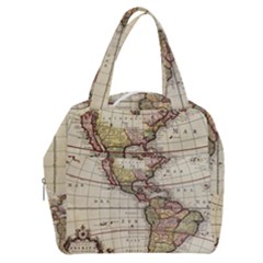 Vintage World Map Old  Globe Antique America Boxy Hand Bag