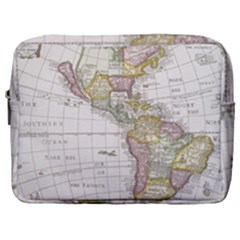 Vintage Map Of The Americas Make Up Pouch (large)