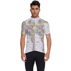 Vintage Map Of The Americas Men s Short Sleeve Cycling Jersey