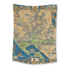 Vintatge Map Of Washington Dc Medium Tapestry by uniart180623