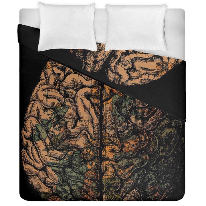 Always On My Mind Brain Map Vintage Duvet Cover Double Side (California King Size)