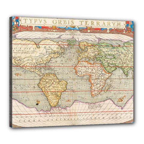 Old World Map Of Continents The Earth Vintage Retro Canvas 24  X 20  (stretched) by uniart180623