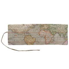 Old World Map Of Continents The Earth Vintage Retro Roll Up Canvas Pencil Holder (m) by uniart180623